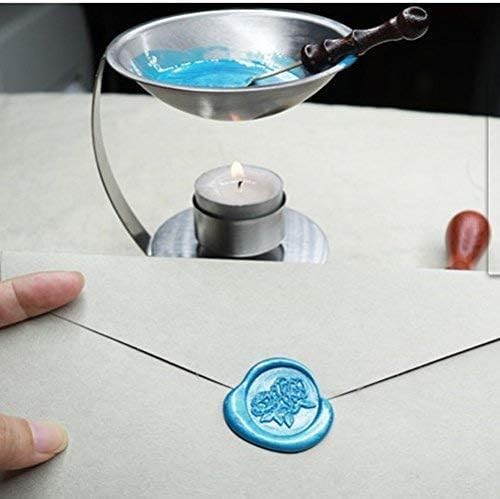Vintage Fancy Christmas Snowflake Wax Seal Stamp Kit with Rosewood Handle - Impressive Gift Idea for Love Letters, Wedding Invitations, Parcels & Cards