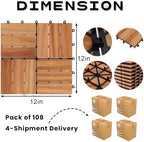 Solid Acacia Wood Interlocking Deck Tiles Snap Together Floor - Image 3