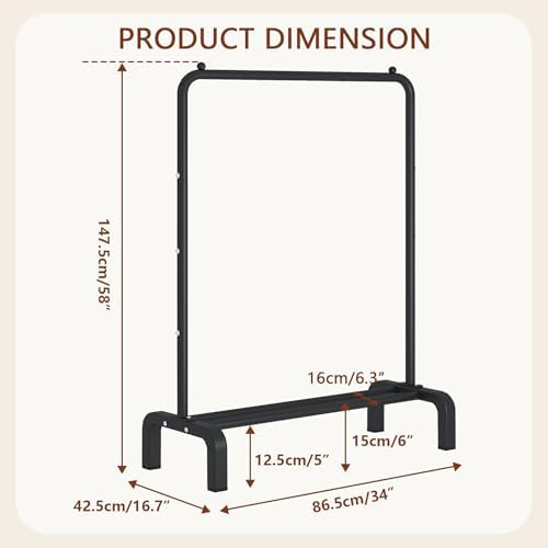 JIUYOTREE Garment Rack Clothing Clothes Rack - Image 3