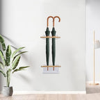 Bitray Wall Mounted Umbrella Holder White Iron Adjustable Stand No Drill - Image 6