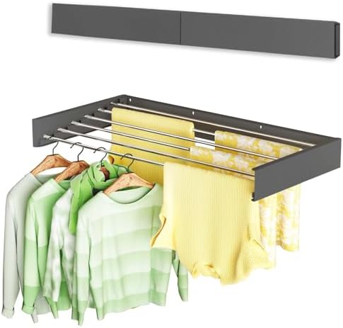 Vikaqi Wall Mounted Clothes Drying Rack 40", Foldable Wall Mount Laundry Rack by DiscovertheEleganceofAir-drying