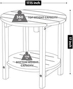 LZRS Round Adirondack Side Table Double End Table, Outdoor Side Tables - Image 3