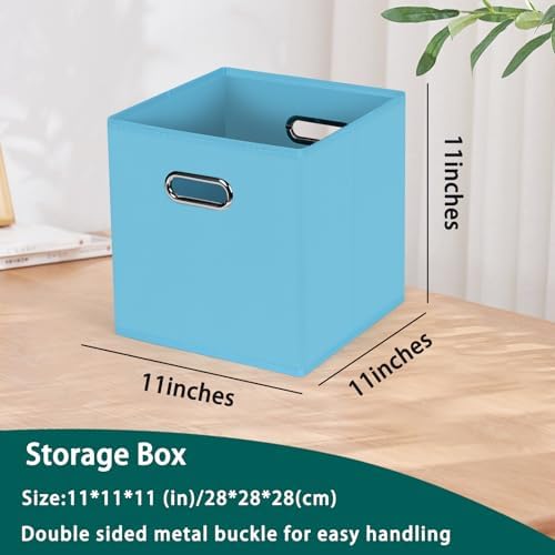 Black Foldable Storage Cubes Bins, Fabric Storage Box Cubes Organizer Baskets - Image 2