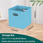 Black Foldable Storage Cubes Bins, Fabric Storage Box Cubes Organizer Baskets - Image 2