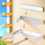 24in Wall Mounted Drying Rack Foldable Retractable 60lbs 5 Rods - Image 3