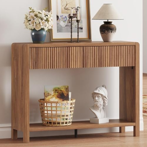 FATORRI Console Table with Storage, Mid-Century Farmhouse Entryway Table with - Image 2