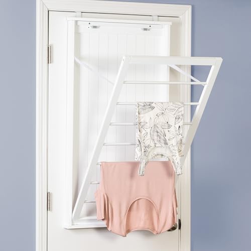 Honey-Can-Do Wall-Mount Wooden Clothes Drying Rack, 30 lb - Image 4