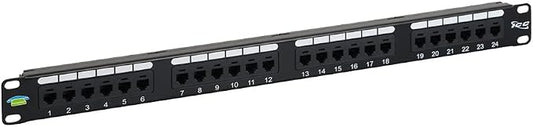 ICC Voice Patch Panel, UL Listed, Rackmount 6P6C 24 Port 1U 19-Inch Telephone by ICC