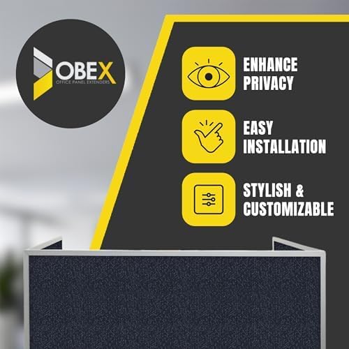 OBEX Acoustic Mounted Screen Privacy Panel Table Top Separator, Sound Blocking Desk Divider (Slate, 24" X 30")