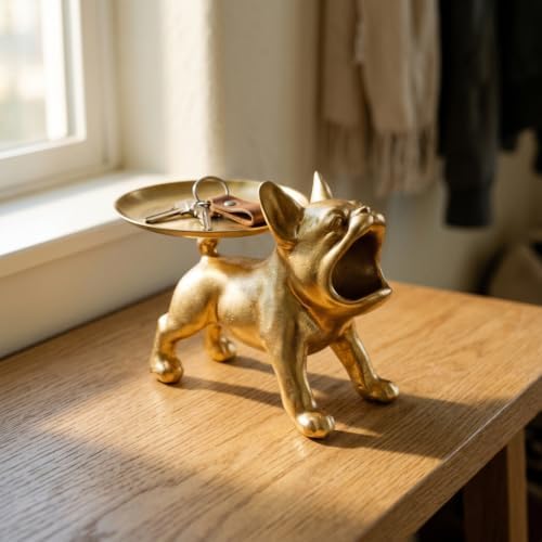 Gold French Bulldog Decorative Tray, Candy Dish and Jewelry Tray - Image 5