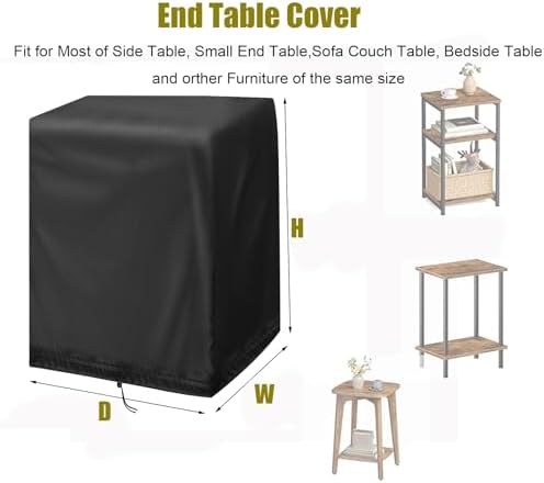 End Tables Cover, Outdoor Side Table Cover-22”L x 22”W x 18”H - Image 2