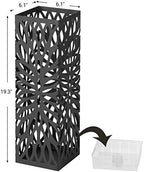 SONGMICS Umbrella Stand, Steel Square, Detachable Drip Tray, 4 Hooks - Image 5
