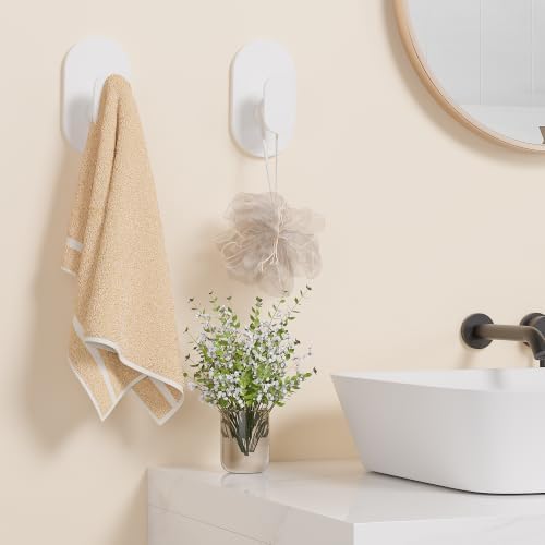 Aikzik Adhesive Towel Hooks - 26LB Heavy Duty Wall Sticky Waterproof Hooks - Image 4