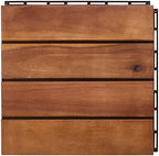 SAFAVIEH Outdoor Phuket Wood Deck Tile, 11.8" Natural PAT7904A by Unknown