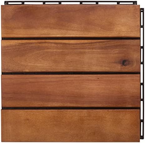 SAFAVIEH Outdoor Phuket Wood Deck Tile, 11.8" Natural PAT7904A by Unknown