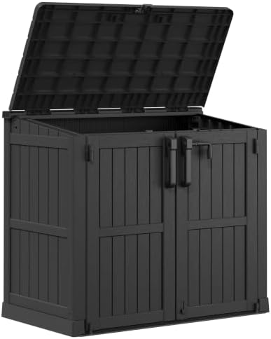 Plastic Outdoor Storage Shed, 37 Cu Ft Weatherproof Outdoor Storage Box - Image 2