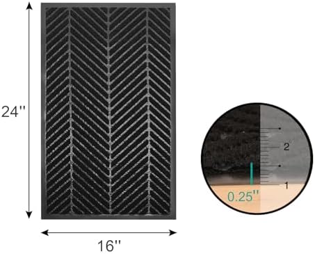 16"x24" Black Front Door Mat Indoor Outdoor, Welcome Doormat - Image 2