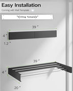 Vikaqi Wall Mounted Clothes Drying Rack 40", Foldable Wall Mount Laundry Rack - Image 6