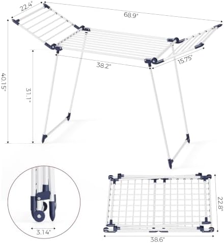 APEXCHASER Clothes Drying Rack, Large Capacity Drying Rack - Image 2