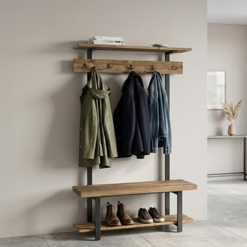 Pomona Solid Wood Entryway Hall Tree - Image 2
