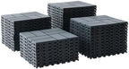 Plastic and Rubber Composite Interlocking Deck Tiles, 44 Pack, Dark Grey - Image 2