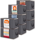 Lifewit 8 Pack 90L Clothes Storage Bins by Lifewit