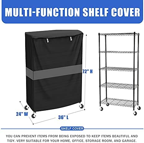 Wire Shelf Cover for 36x24x72 Rack, Waterproof Dustproof Zipper Cover - Image 3