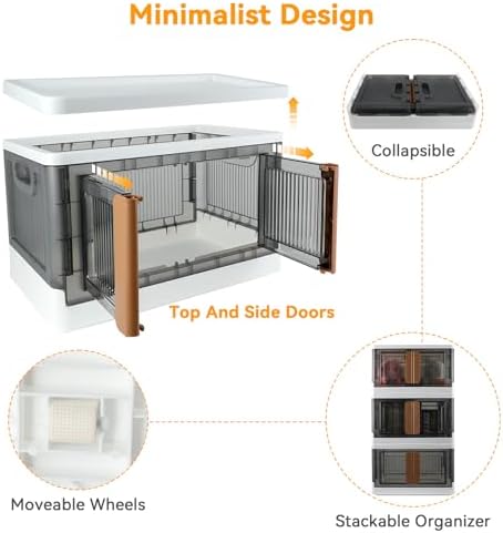 Storage Box, Cabinet with Lids, 8.4 Gallon Capacity, With Double Door and Lock - Image 3