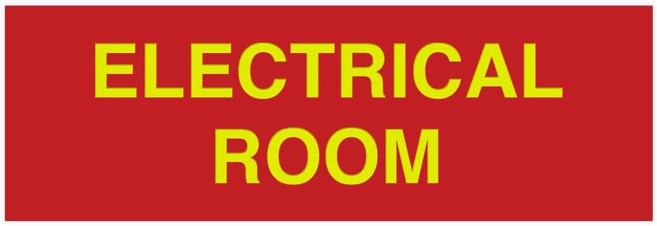 All Quality Basic Electrical Room Sign | Durable Construction | Building Safety - Red/Gold - Large (10 Pack)