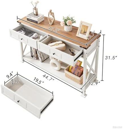 Hombazzer Console Table with 2 Drawers - Image 2