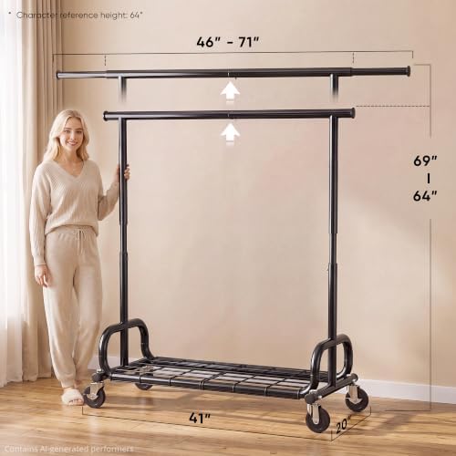 HOKEEPER Clothes Rack 450LBS Adjustable Garment Rack - Image 4