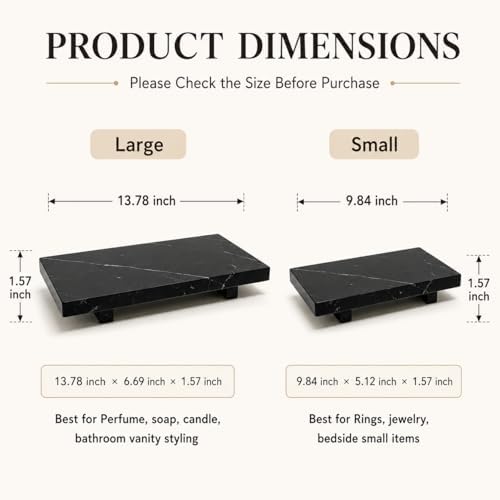 Black Marble Large Pedestal Tray - Image 3