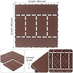 Interlocking Deck Tiles, 44 Pack, Outdoor Waterproof Plastic Balcony Decking - Image 2