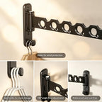 Wall Mounted Clothes Hanger Rack, Foldable Space Saving Laundry Rack - Image 6