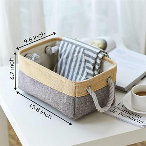 TheWarmHome Decorative Basket Rectangular Fabric Storage Bin Organizer Basket - Image 3