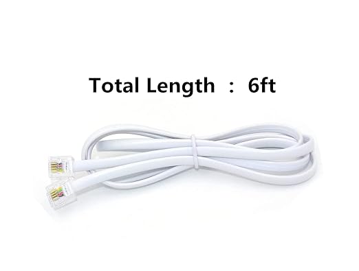 Phone Cord, 6P4C Black Phone Telephone Extension Cord Cable Line Wire RJ11 6P4C - Image 4