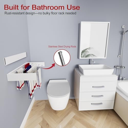 Wall Mounted Drying Rack 31.5", Foldable Laundry Drying Rack - Image 4