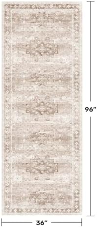 Beige Washable 8ft Long Runners - Image 2