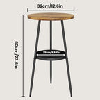 Side Table 2-Tier Round End Table Indoor Small Side Table Industrial Accent - Image 2