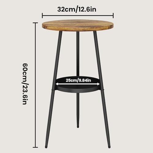 Side Table 2-Tier Round End Table Indoor Small Side Table Industrial Accent - Image 2