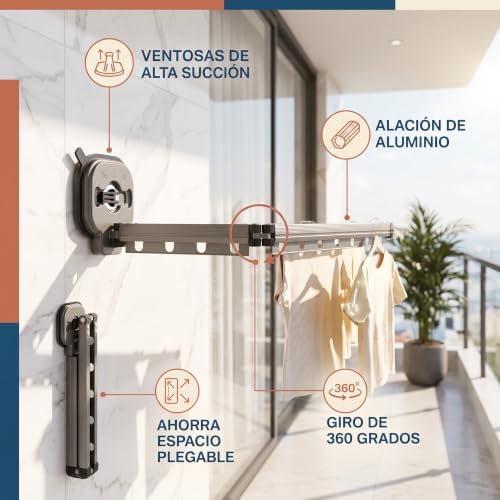 Yctze Wall Mounted Clothes Drying Rack, Retractable Laundry Drying Rack Space - Image 4