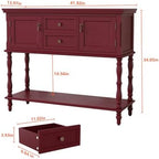 ARTPOWER Console Table with 2 Drawers, Retro Entryway Table with 2 Door - Image 2