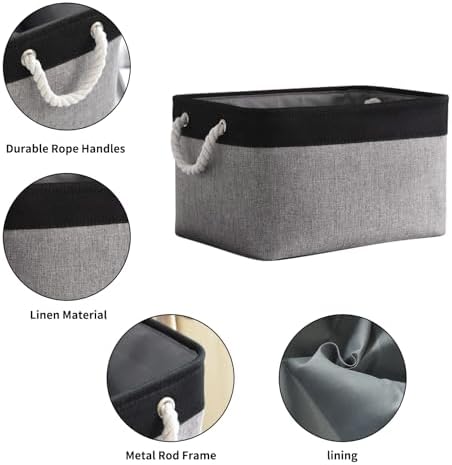 TheWarmHome Storage Basket for Organizing- 16x12x8 inch 1 Pack Fabric Storage - Image 5
