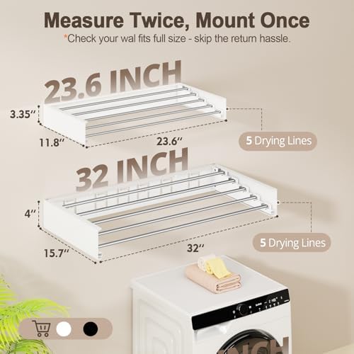 Wall Mounted Clothes Drying Rack Folding Indoor, Foldable Laundry Drying Rack - Image 3