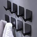 DELITON 8 Pack Adhesive Towel Hooks, Matte Black Wall Hooks by DELITON
