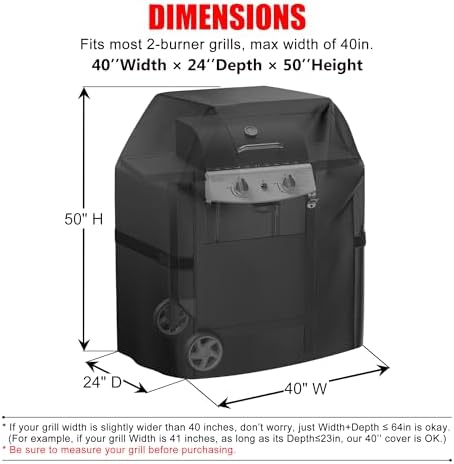 Grill Cover, 40 inch Heavy Duty BBQ Gas Grill Cover - Image 2