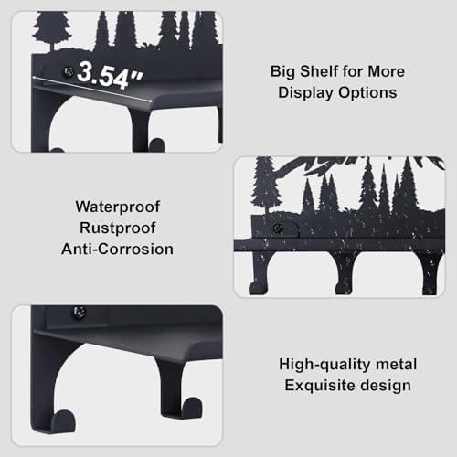 Key Holder for Wall, Metal Decorative Wall Mounted Mountain Key and Mail Holder - Image 2