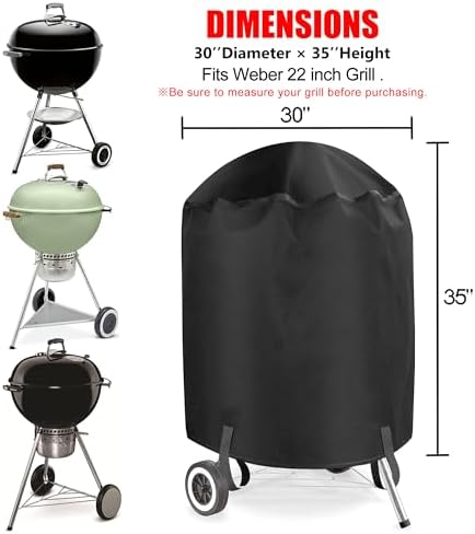 Grill Cover, 22 inch BBQ Gas Grill Cover Waterproof Weather Resistant, UV and - Image 2
