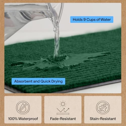 GORILLA GRIP Traffic Guard Indoor Outdoor Heavy Duty Door Mat, 60x36 Green - Image 5