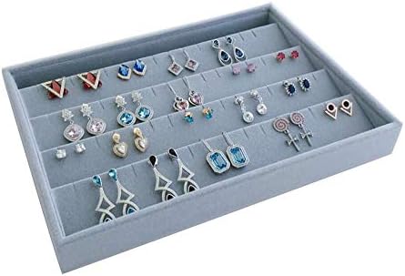 Premium Quality Grey Velvet Stackable Organizer Tray Earrings Jewelry Storage by SVEADISPLAY